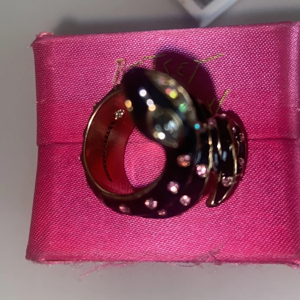 Vintage BETSEY JOHNSON Jungle Book Collection Black Snake Ring. Size 6 - Picture 4 of 8